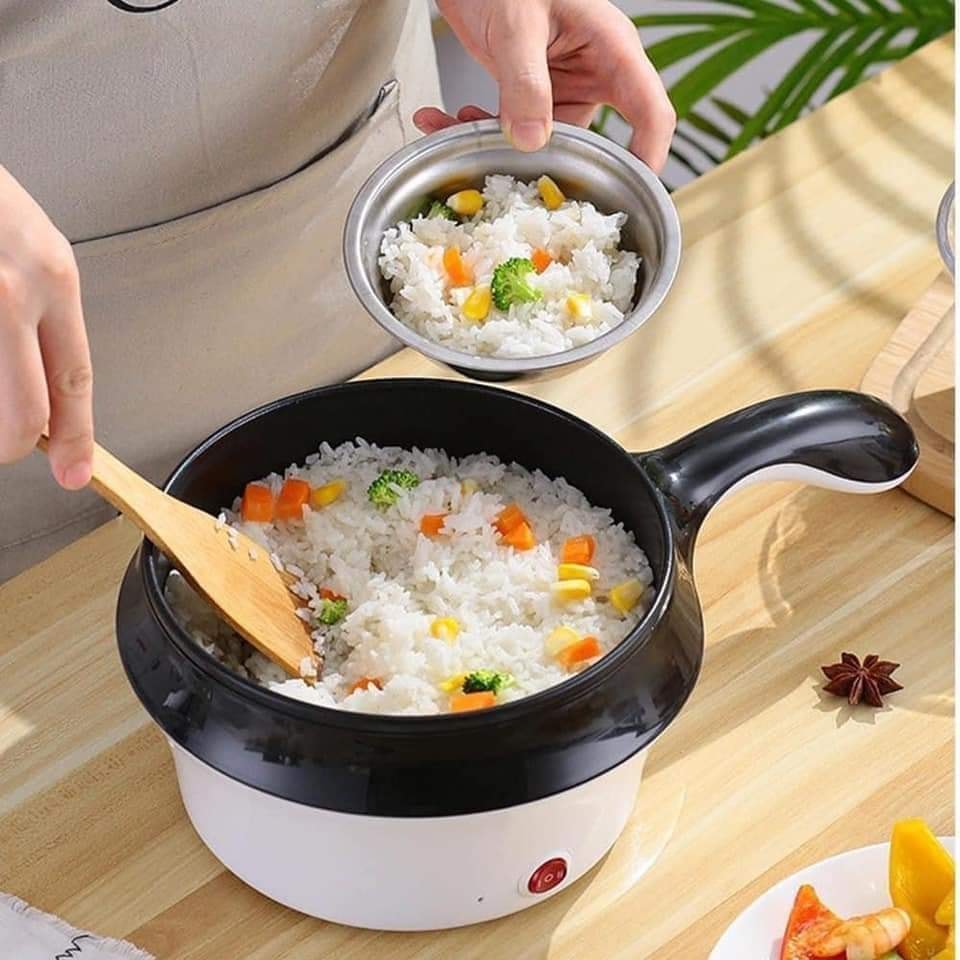 CA NẤU ĐA NĂNG MINI CÓ TAY CẦM KÈM KHAY HẤP INOX ĐẸP SIZE 18 CM