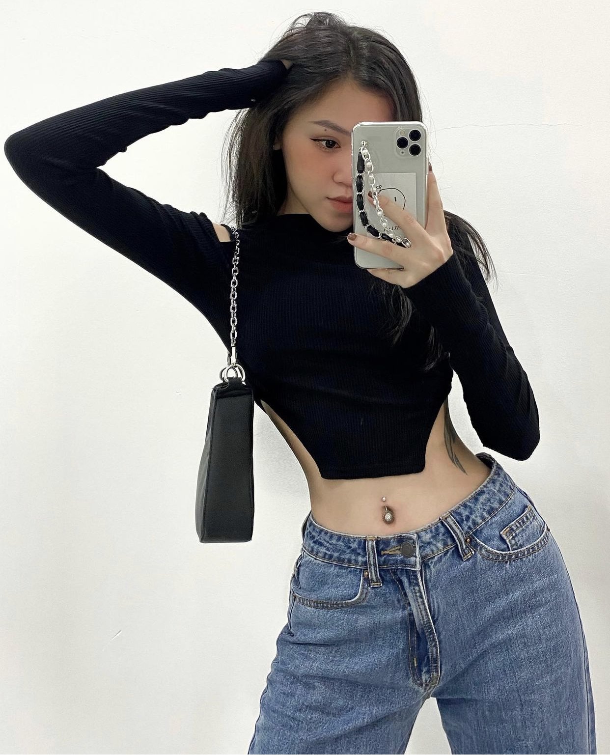 Áo croptop ôm body co giãn nữ kiểu khoét vai tay dài CARROTXINHDEP