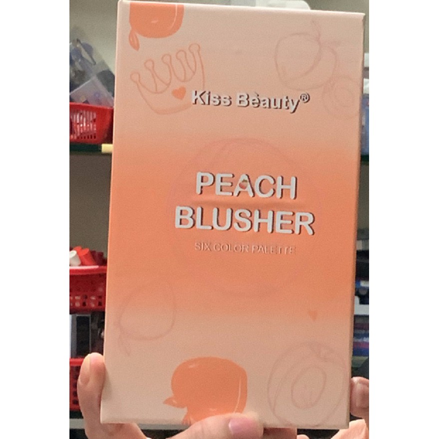 Bảng 6 ô má hồng tròn tông Cam ĐÀO - Kiss Beauty PEACH BLUSHER