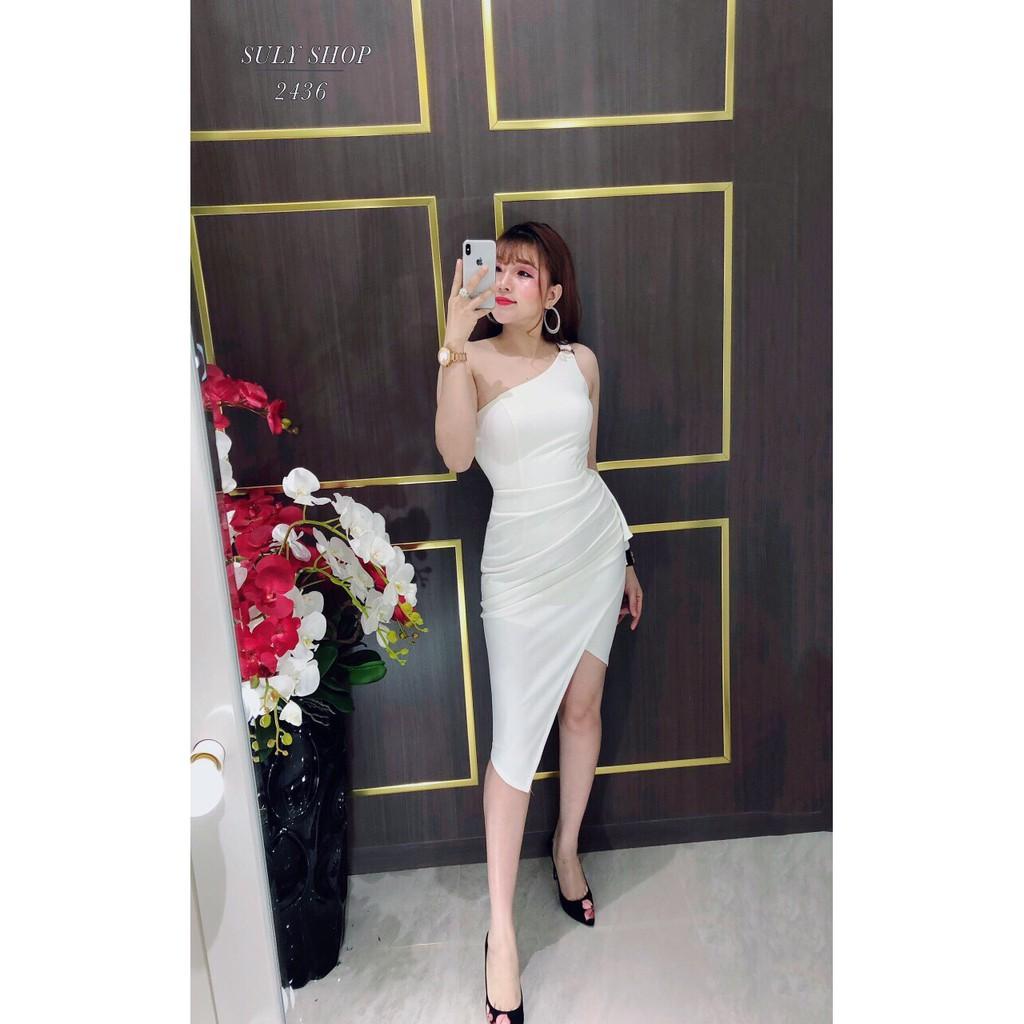 Đầm1 dây body xẻ tà hàng thiết kế