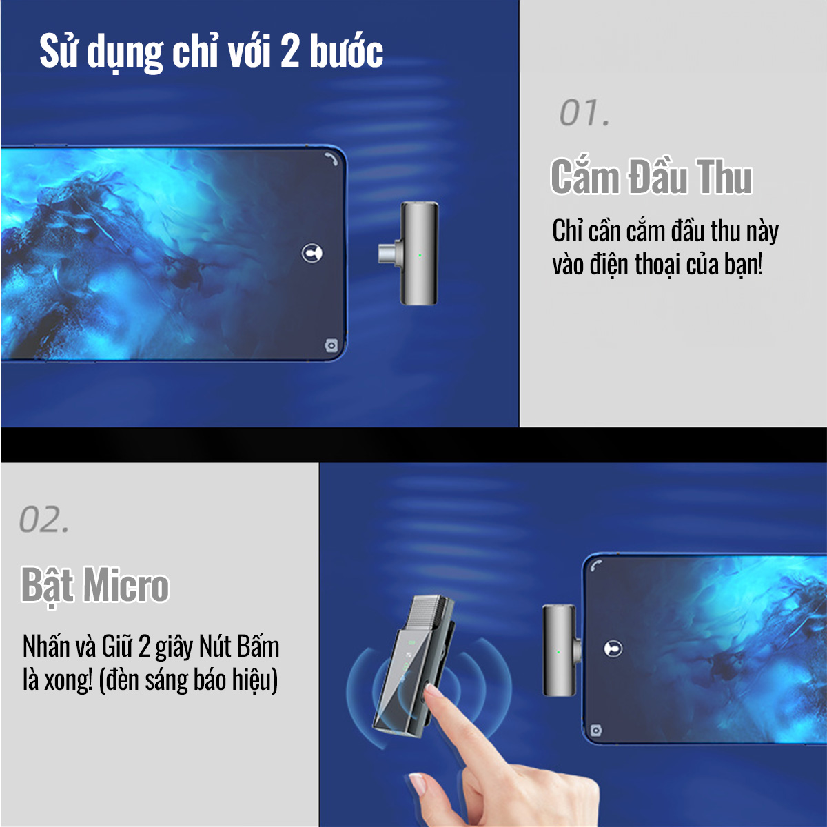 Mic Thu Âm Lọc Ồn Đôi M-26s Cho Mọi Điện Thoại Có Hộp Sạc Hiển Thị PIN, Hỗ Trợ Livestream, Quay Video Vlog, Sử Dụng 24/24h tiện lợi, Hàng Chính Hãng