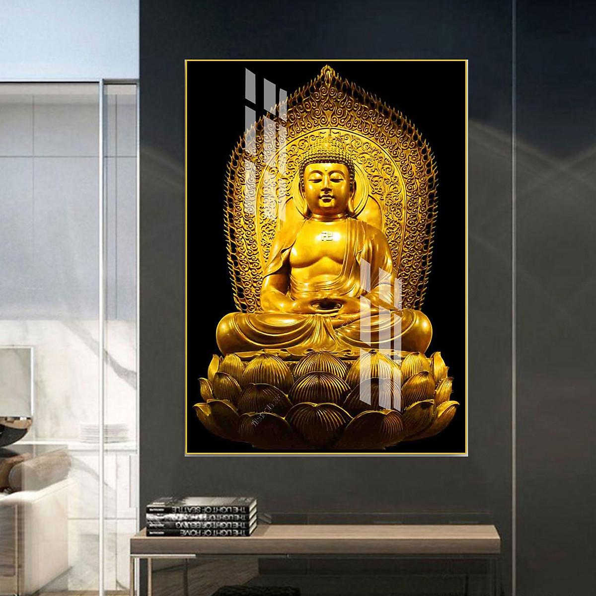 Tranh Tráng Gương Pha Lê Treo Tường Hiện Đại _ Hươu Cô Đơn Trong Đêm