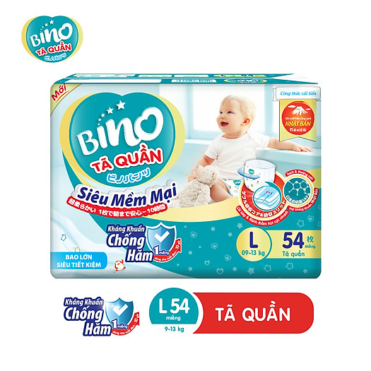 Tã quần bino kháng khuẩn chóng hăm siêu mền mại M60+8 / L54+8 / XL48+8 / XXL44+8