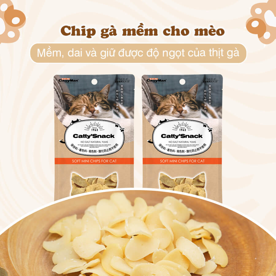 Chip gà miếng cho mèo 30g Catty Snack