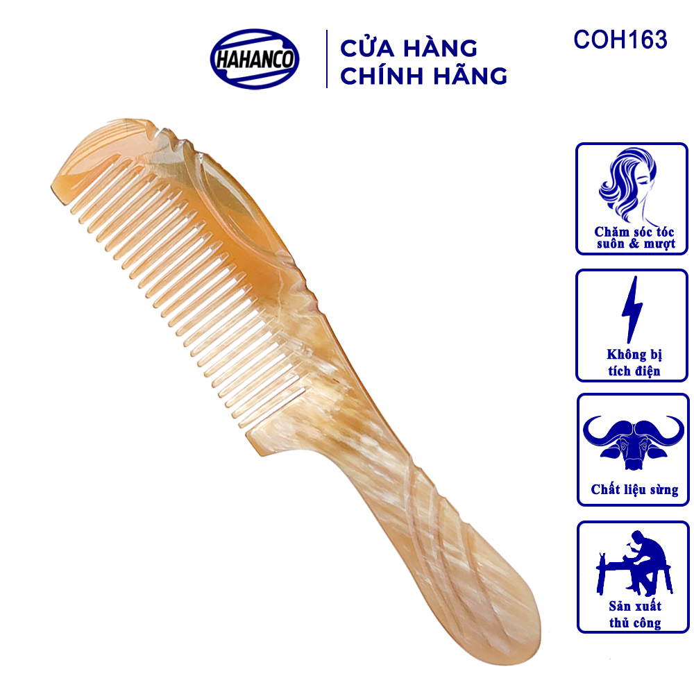 Lược sừng xuất Nhật (Size: M - 17cm) COH163 - Lược khía thon gọn đẹp ️- Chăm sóc tóc