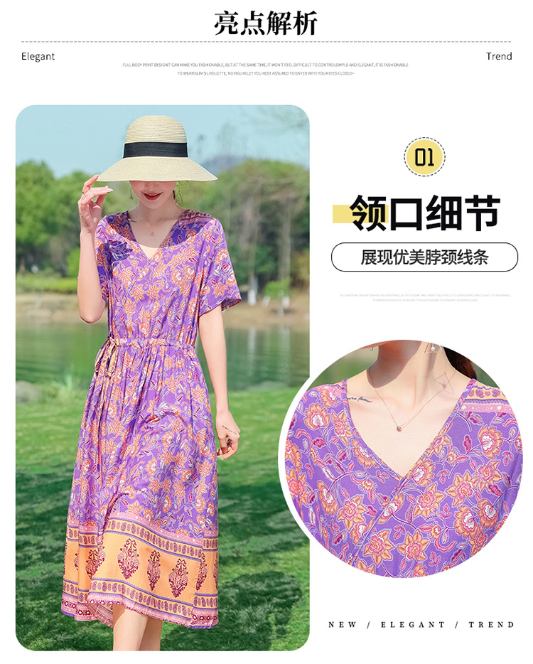 Hình ảnh (HÀNG SẴN) Đầm Cotton Lụa In Hoa Thời Trang Mùa Hè VH04- Hàng Quảng Châu Cao Cấp