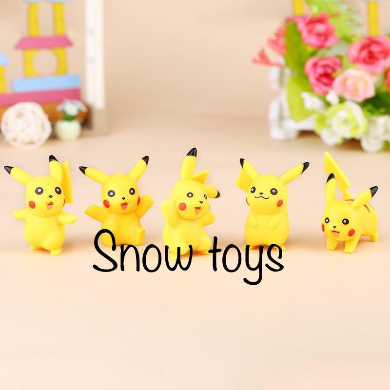 Mô hình Pikachu - Trọn bộ 6 mô hình Pikachu nguyên bản cực dễ thương - Cao khoảng 3.5 ~ 4.5cm