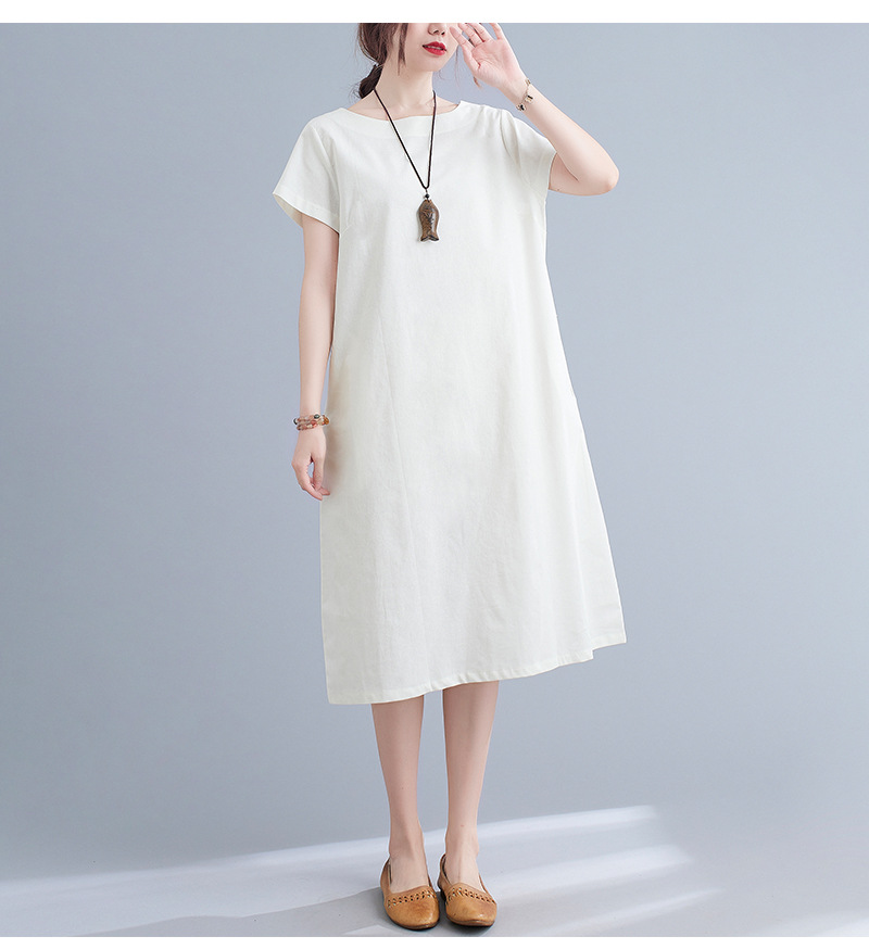 Đầm đũi trắng nữ dáng dài, thiết kế túi sườn kèm dây thắt eo ARCTIC HUNTER AH84