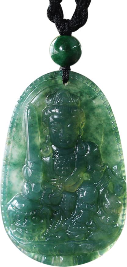 Mặt Dây Chuyền Văn Thù Bồ Tát Chalcedony Ngọc Quý Gemstones GA76