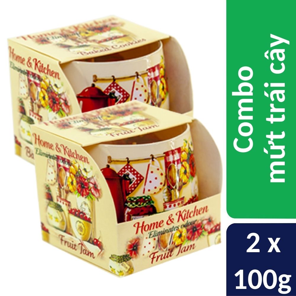 Combo 2 ly nến thơm tinh dầu Bartek Home &amp; Kitchen 100g - mứt trái cây, nến trang trí, thơm phòng, thư giãn, khử mùi