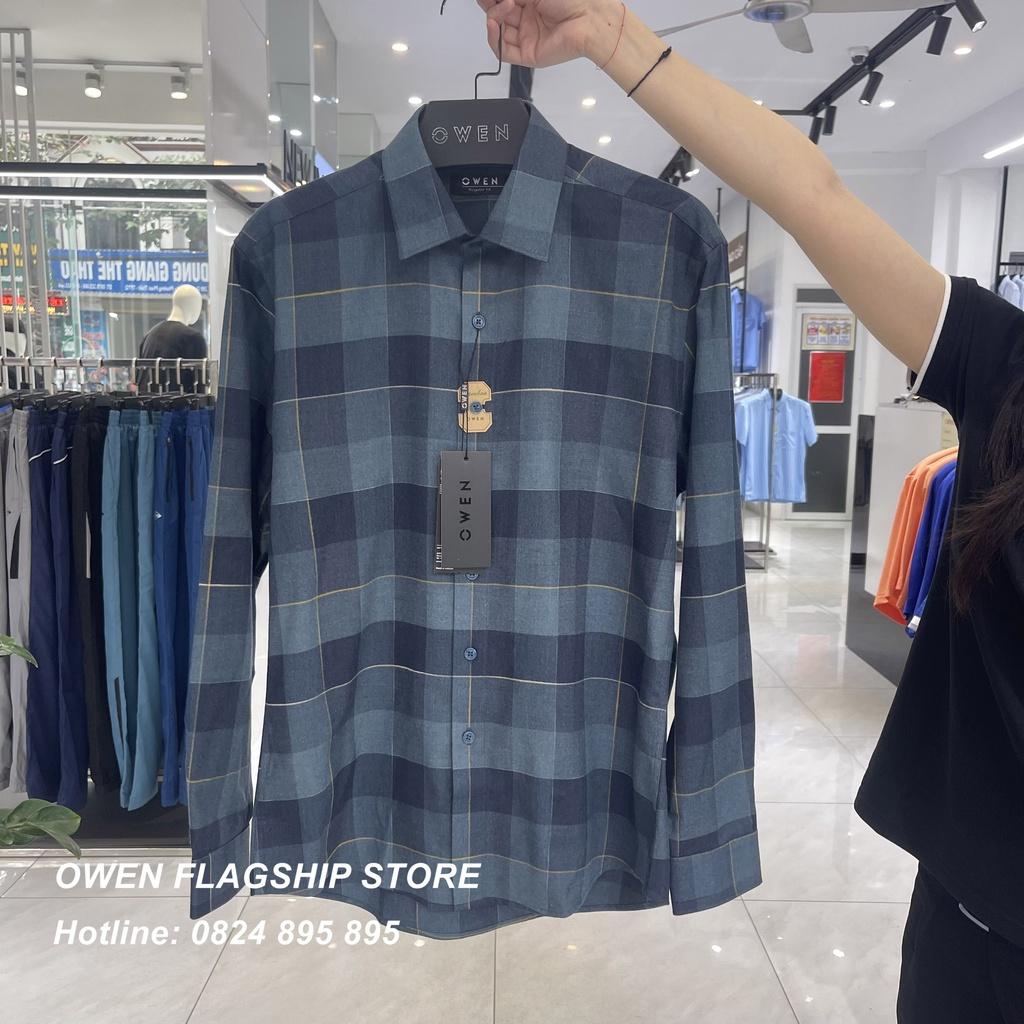 Áo Sơ mi Owen nam dài tay không túi dáng Regular mềm mịn mát Mã AR220942D