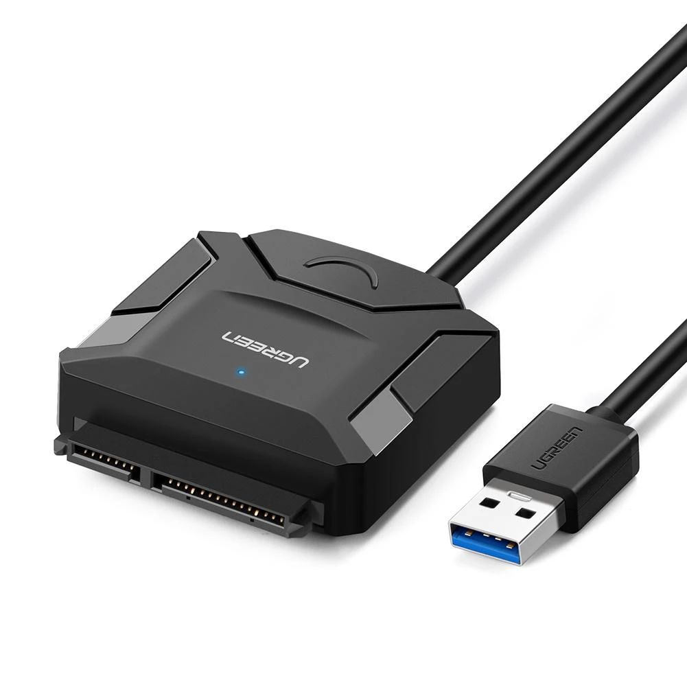 USB 3.0 ra SATA bộ chuyển ổ cứng và ssd màu xám 50cm Ugreen 108USC20953CR Hàng chính hãng