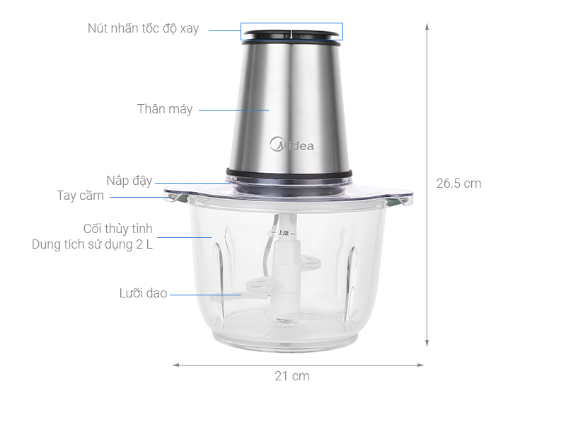 Máy xay thịt Midea MJ-BC300GS Hàng chính hãng