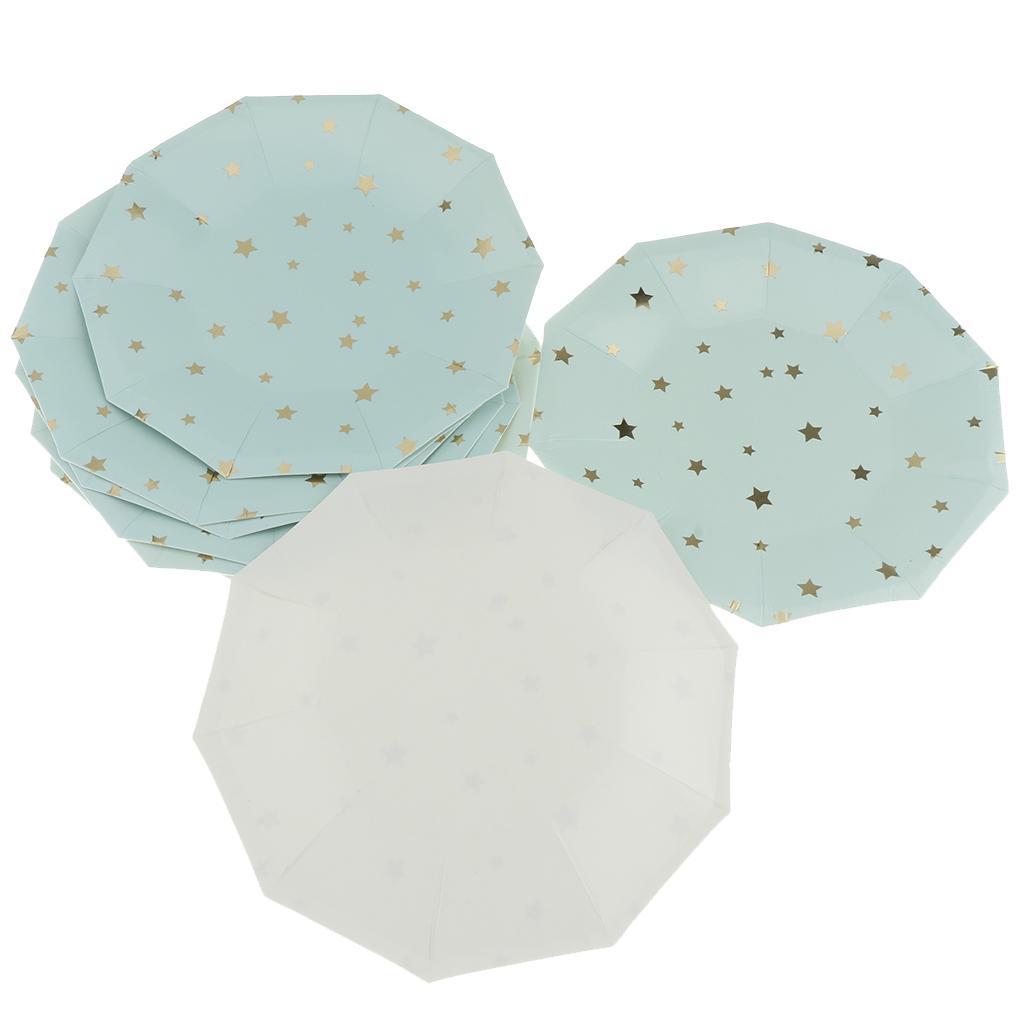 36pcs Star Disposable Paper Napkin Cups Plates for Party Table Decor Blue