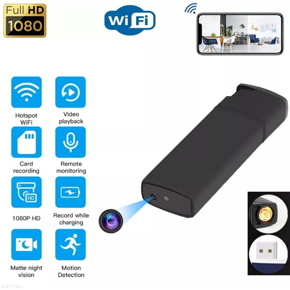 (KÈM THẺ 64GB)Camera wifi mini K9-1080p xem qua điện thoại