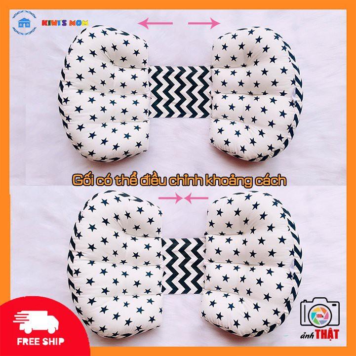 GỐI ĐỠ BỤNG BẦU CÁNH TIÊN CAO CẤP - Điều chỉnh được khoảng cách, vải cotton Hàn Quốc