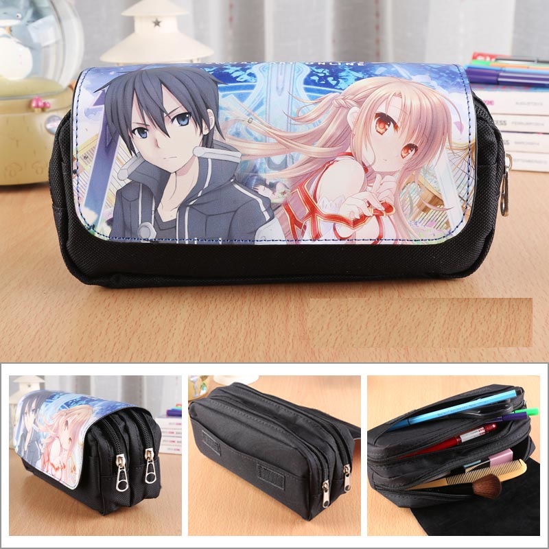 Hộp bút 3 ngăn hình Sword Art Online | SAO Anime Pencil Bag