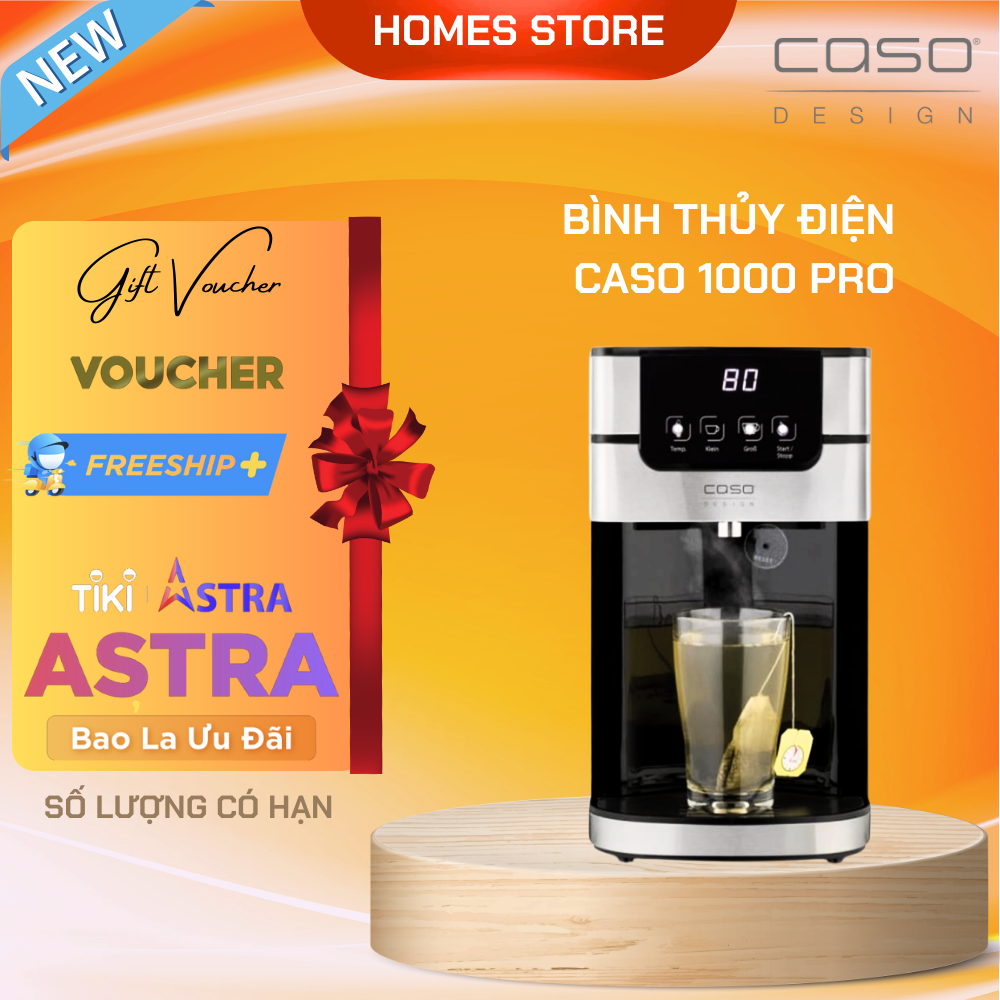 Bình Thủy Điện CASO PerfectCup 1000 Pro Đa Chế Độ Nhiệt, Nhập Khẩu Đức Tiết Kiệm Điện 50% Với Ấm Siêu Tốc, Dung Tích 4 Lít Công Suất 2600 W - Hàng Nhập Khẩu