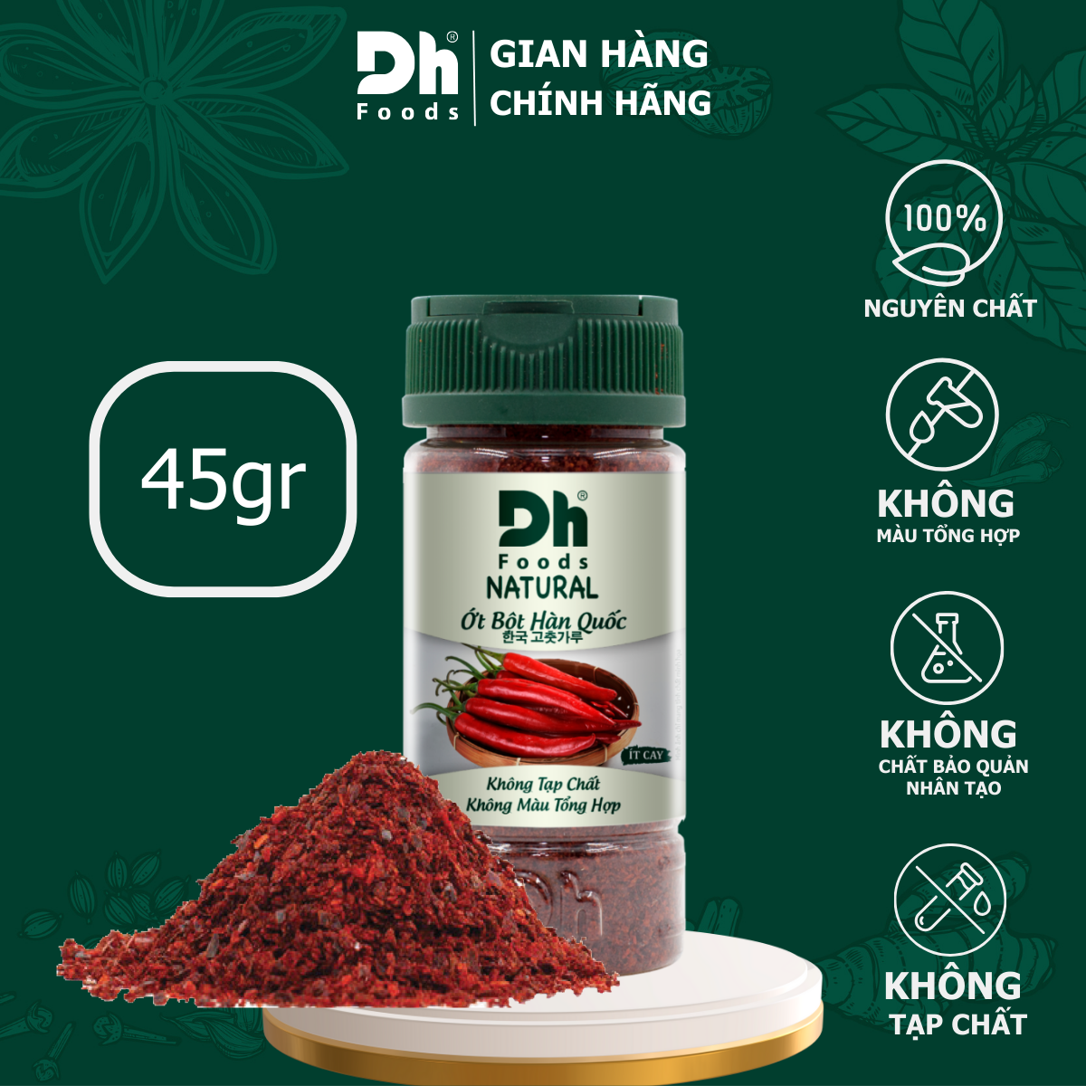 Ớt Bột Hàn Quốc Dh Foods 45gr