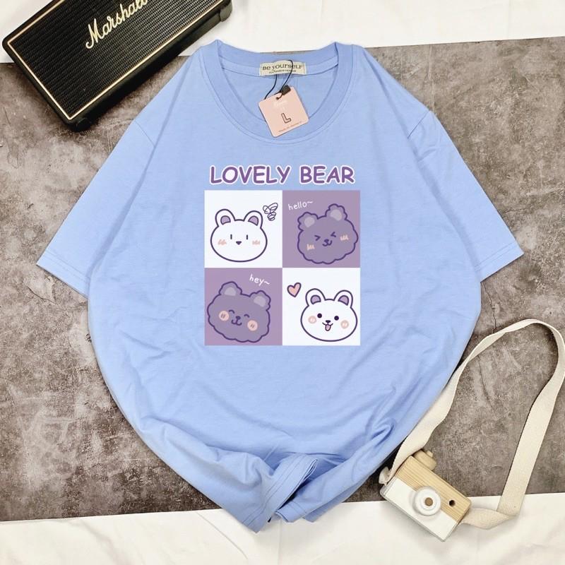 Áo Thun Tay Ngắn UNISEX LOVELY BEAR - Hình chụp thật
