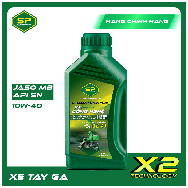 Dầu nhớt Xe công nghệ SP Green Power Scooter Power Plus dành cho xe ga - Dung tích 0.8L - Dầu tổng hợp 100%