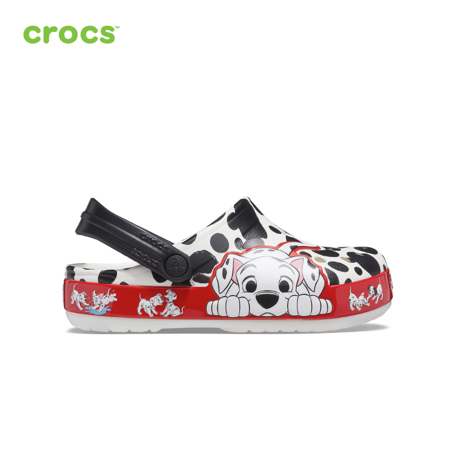 Giày lười clog trẻ em Crocs DISNEY Funlab Clog K 101 Dalmatians White - 207193-100