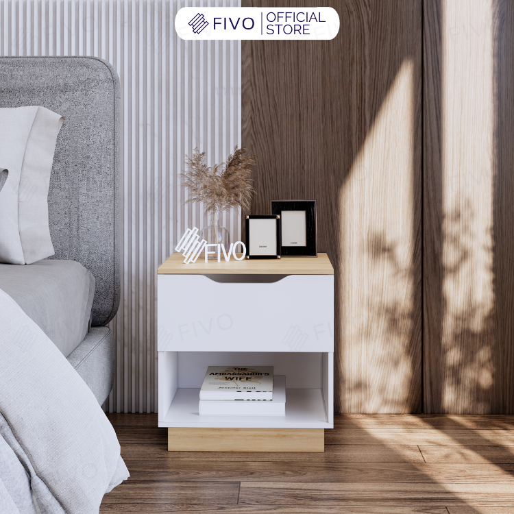 Tủ Đầu Giường Mini Hộc Tủ Có Ray Kéo Cao Cấp Thiết Kế Hiện Đại FIVO FT18 Phù Hợp Với Mọi Không Gian Phòng Ngủ