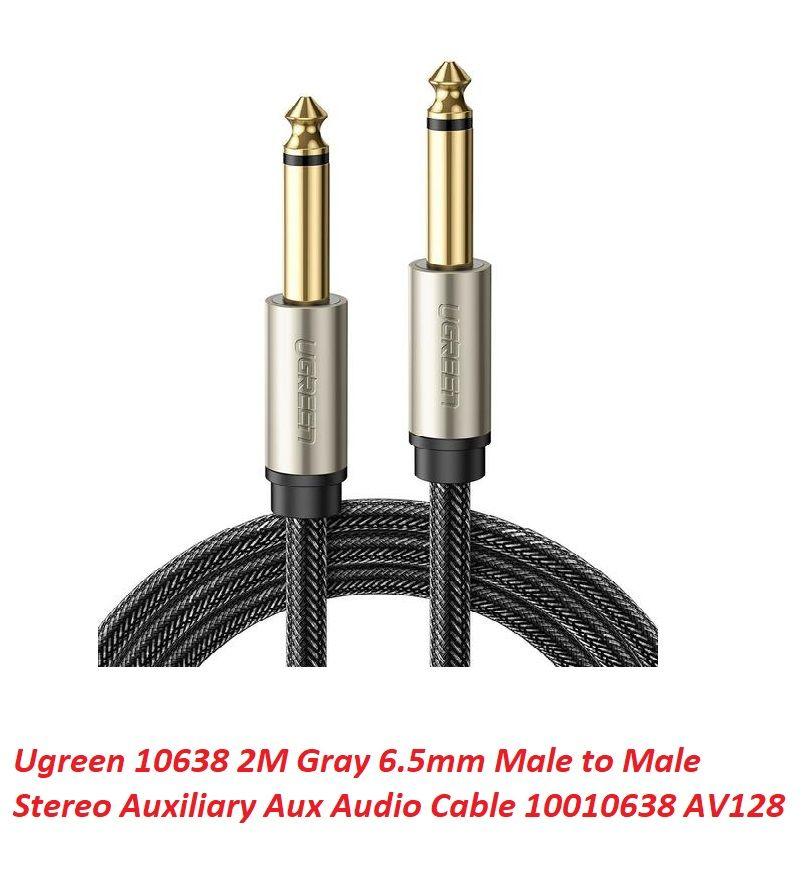 Ugreen UG10638AV128TK 2M màu xám cáp 6.5mm TS âm thanh Pro audio đầu mạ vàng 24k - HÀNG CHÍNH HÃNG