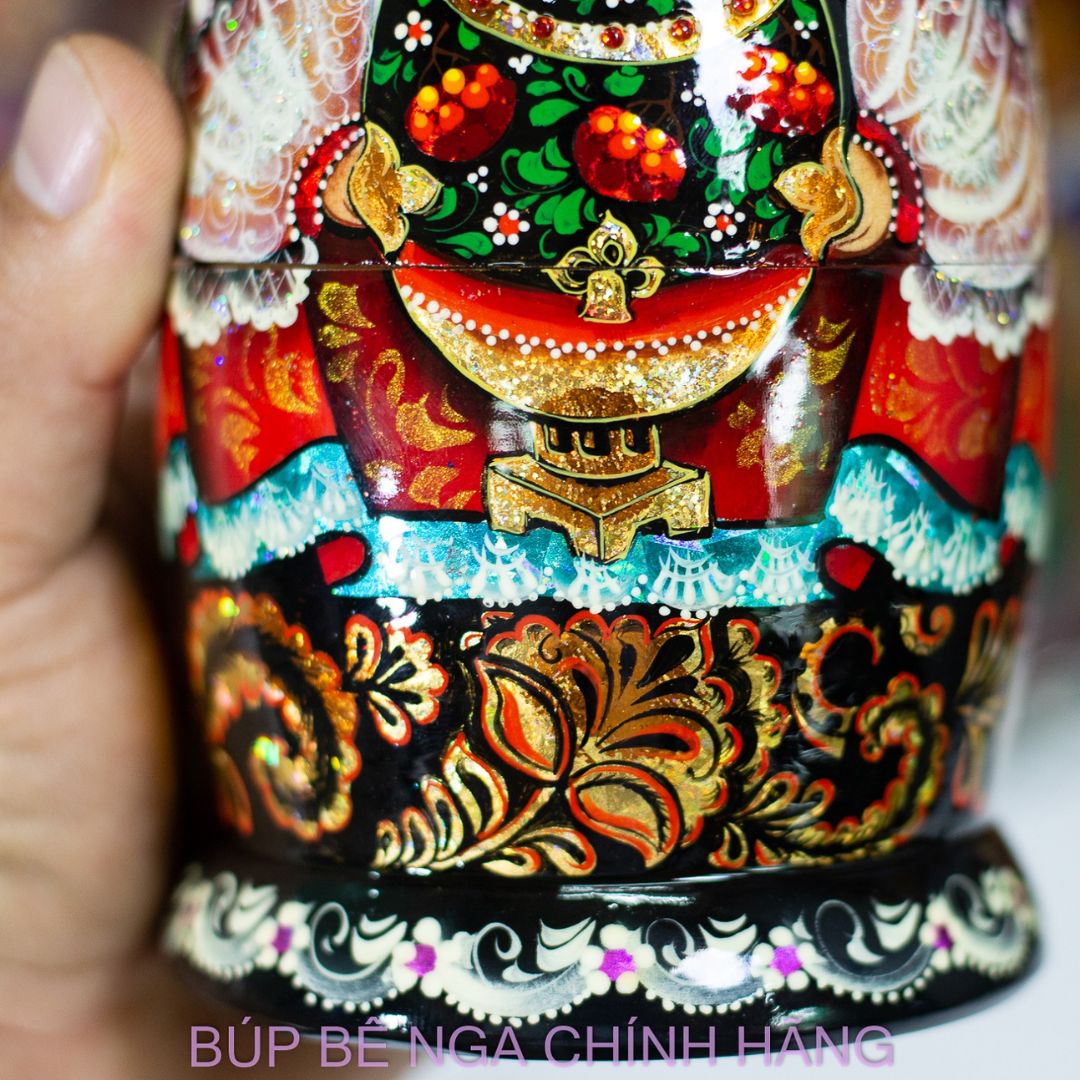 BỘ BÚP BÊ NGA MATRYOSHKA 5 LỚP 20CM CAO CẤP HOA VĂN "CÔNG CHÚA ÔM SAMOVAR" CỰC ĐẸP, TINH TẾ VÀ SANG TRỌNG
