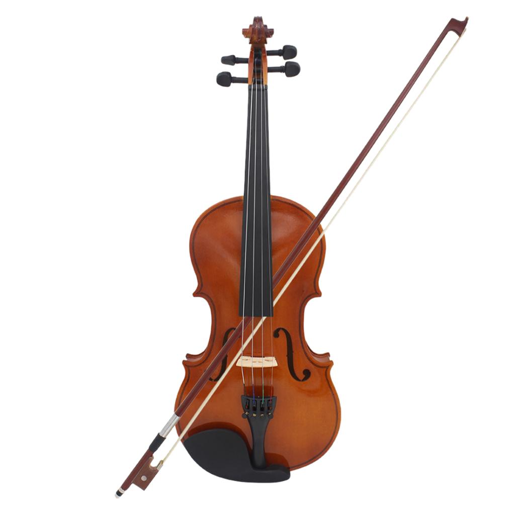 3/4 Natural Wooden Basswood Violin Fiddle Violin Bow Rosin Bag for Student