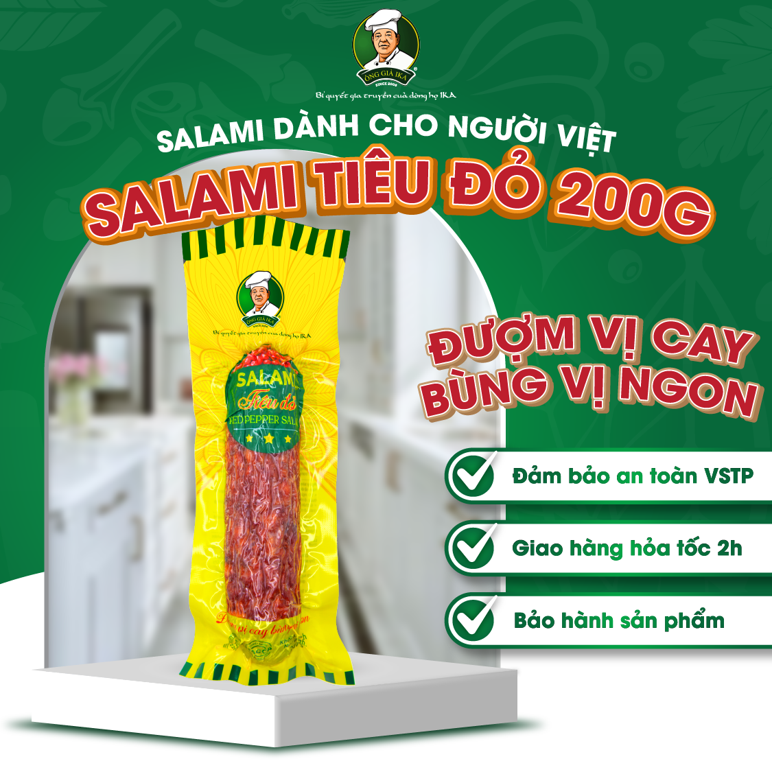 [Chỉ Giao Hà Nội] Salami Tiêu đỏ 200g