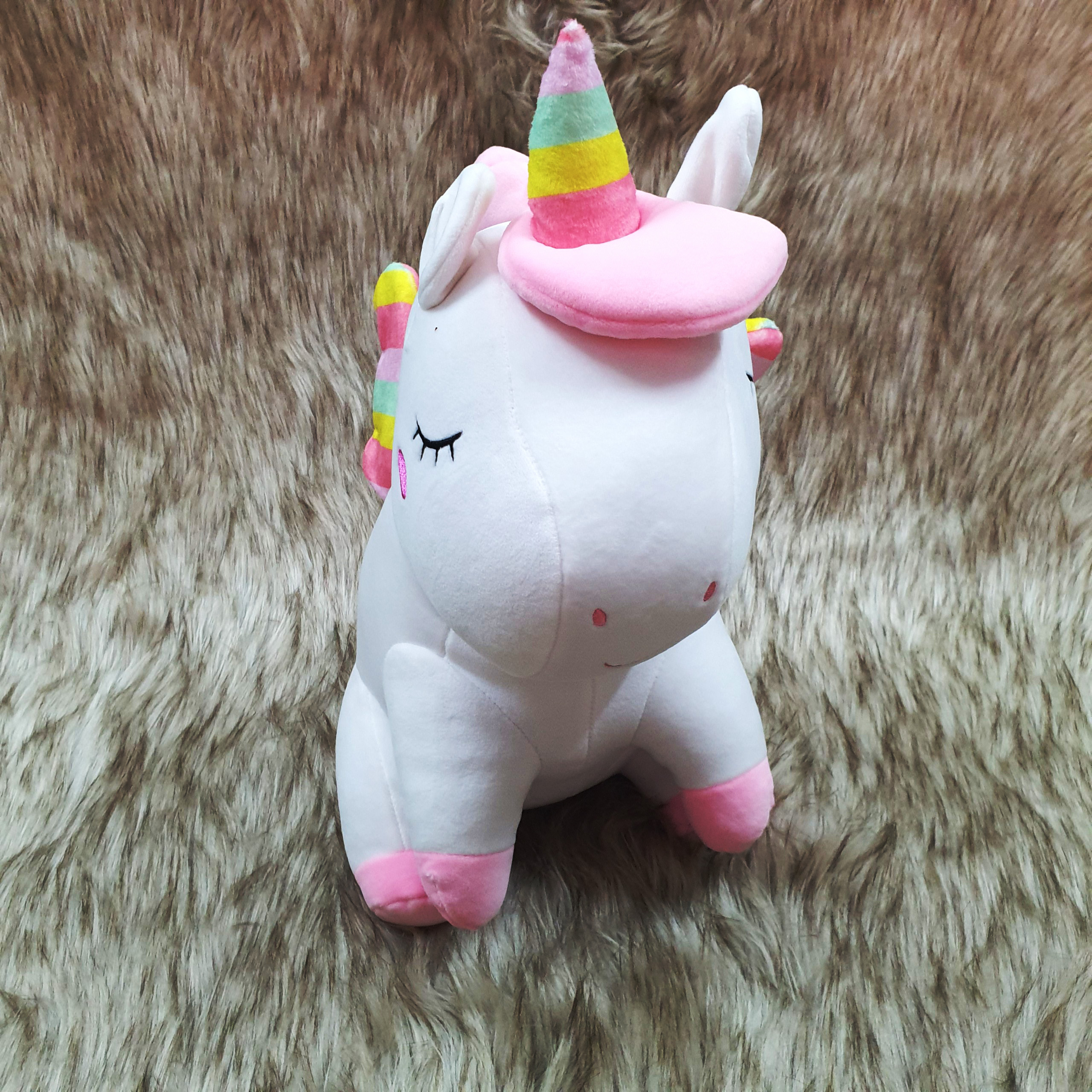 Thú nhồi bông kỳ lân unicorn size 40cm màu trắng