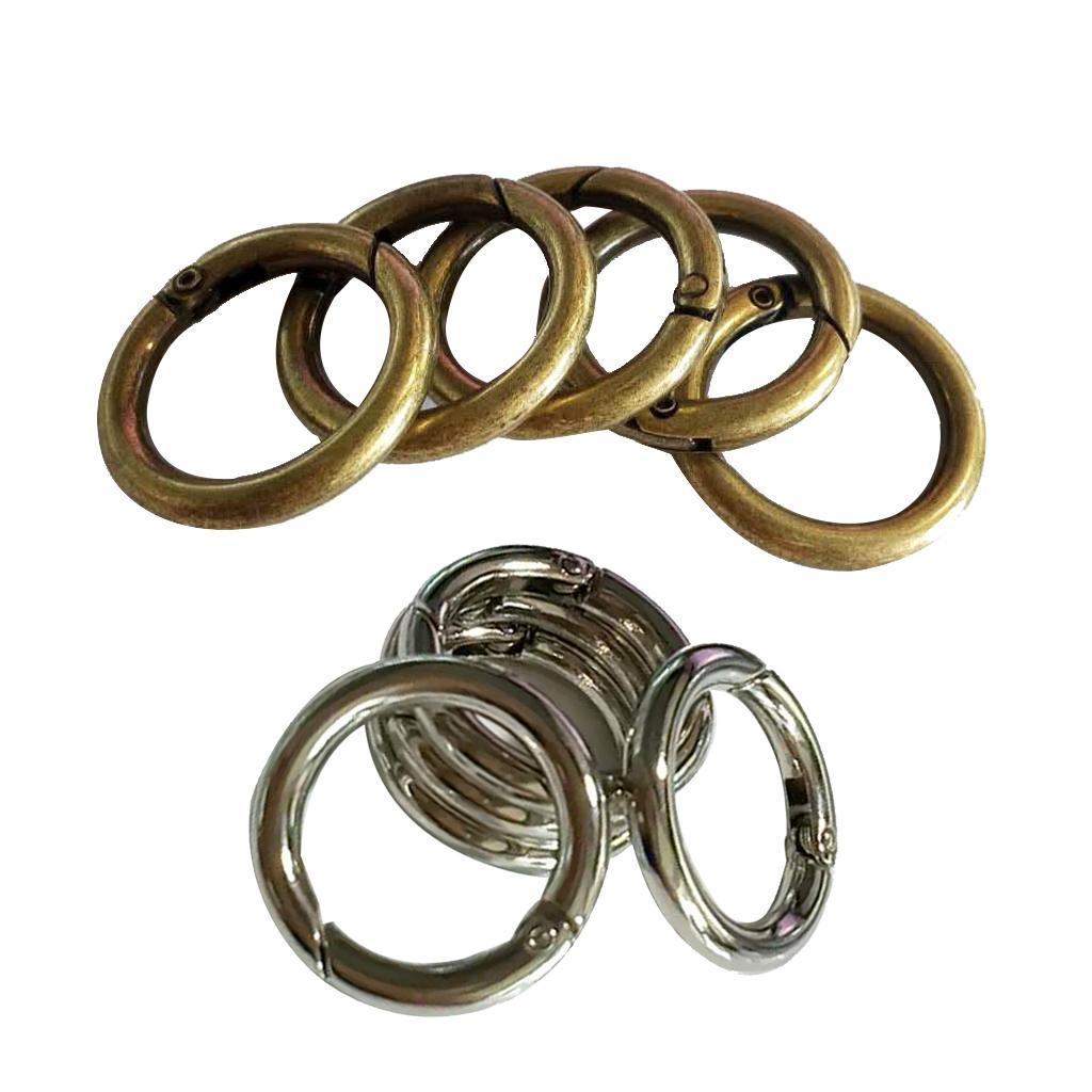 10 Pieces Round Circle Carabiner Clip Snap Hook For Keychain Camping Hiking 28mm