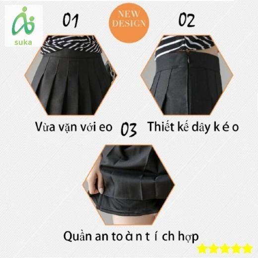 Chân Váy Tennis Xếp Ly Cạp Cao Kiểu Chữ A Hàn Quốc Trẻ Trung Xinh Xắn Năng Động SK02 Sale 15%