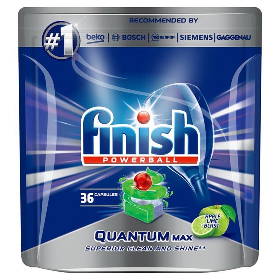 Viên Rửa Bát Finish Quantum Max Apple&amp;amp;Lime 36 Viên - Hương Chanh,Táo