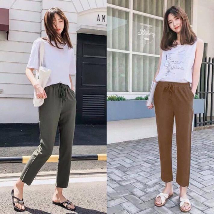 Quần baggy cạp chun chất đũi big size chọn lựa