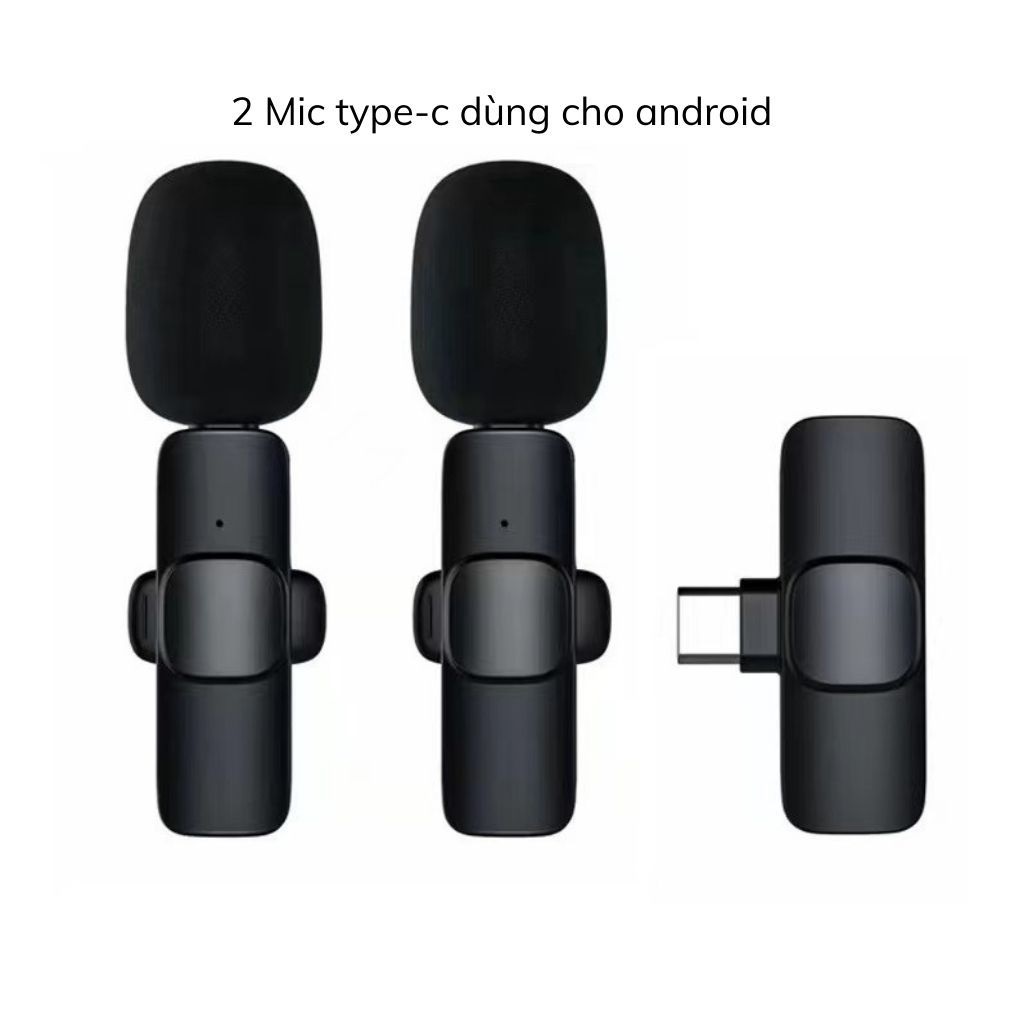 Micro thu âm không dây K9 cài áo lọc tiếng ồn cao cấp dùng để Livestream, quay video, ghi âm cho điện thoại - Hàng chính hãng