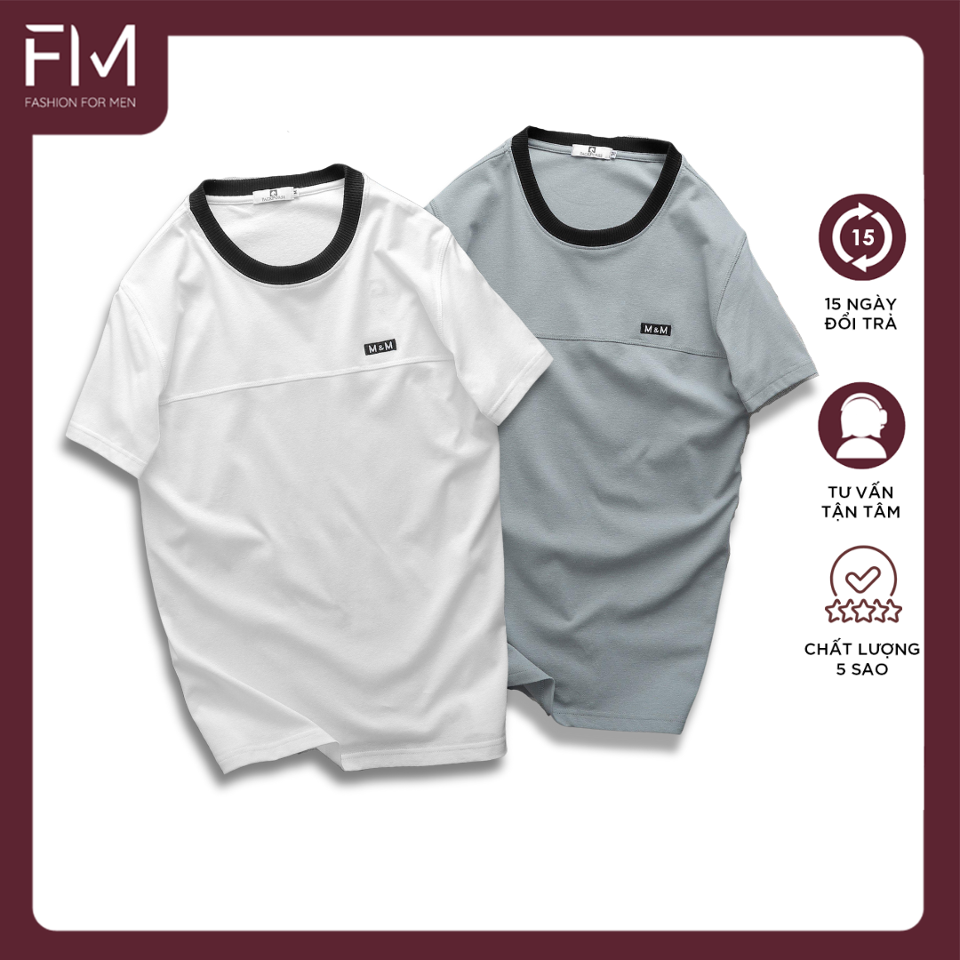 Hình ảnh Áo thun cổ tròn nam FM PACK M&M, chất cotton cao cấp - FORMEN SHOP - FMPS230