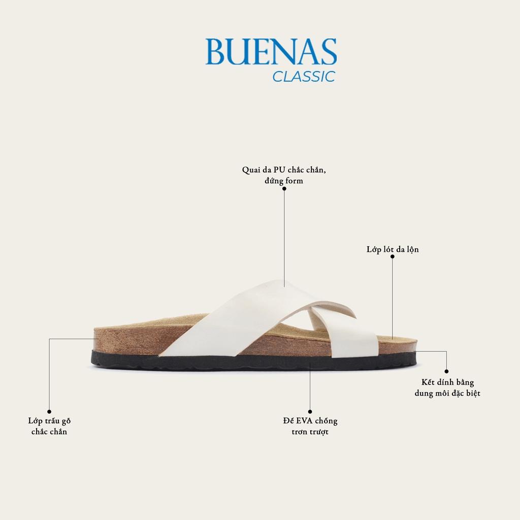 Dép đế trấu nam nữ unisex birken quai chéo Buenas - BU03