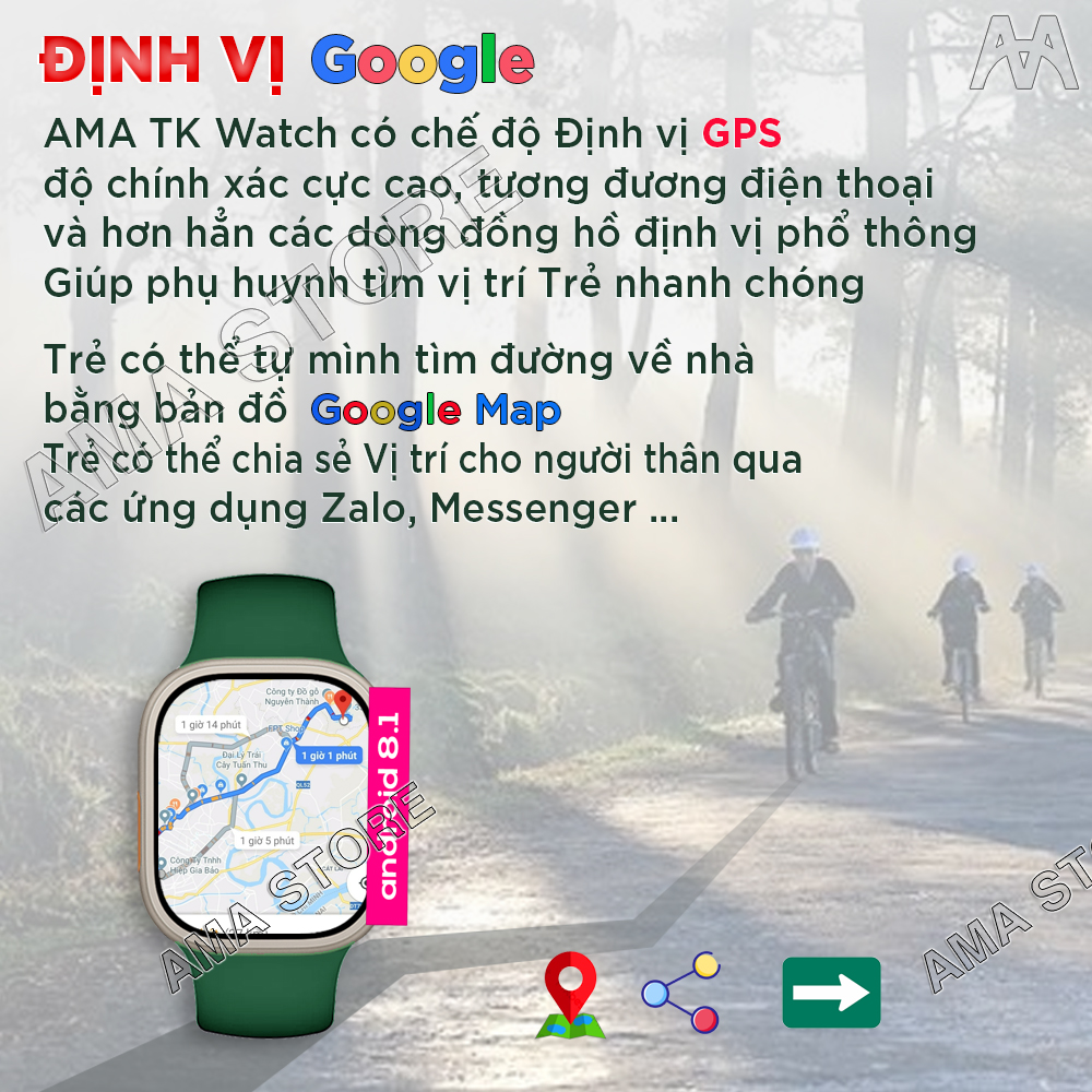 Đồng hồ Thông minh Lắp Sim Định vị GPS Google kết nối Wifi 4G Blueltooth xem được Video Youtube TikTok tải App FB Messenger Skype WhatsApp Viber Wechat Kakao Line Tele chơi Game AMA Smart watch TK Android 8.1 cho Trẻ em Người lớn Hàng nhập khẩu