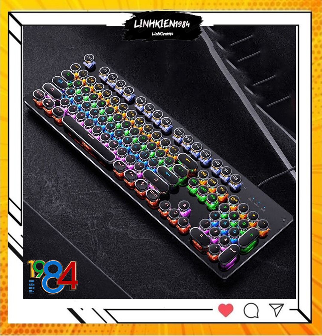 Bàn phím cơ YINDIAO ZK-4 NÚT TRÒN 104 phím cơ tiêu chuẩn