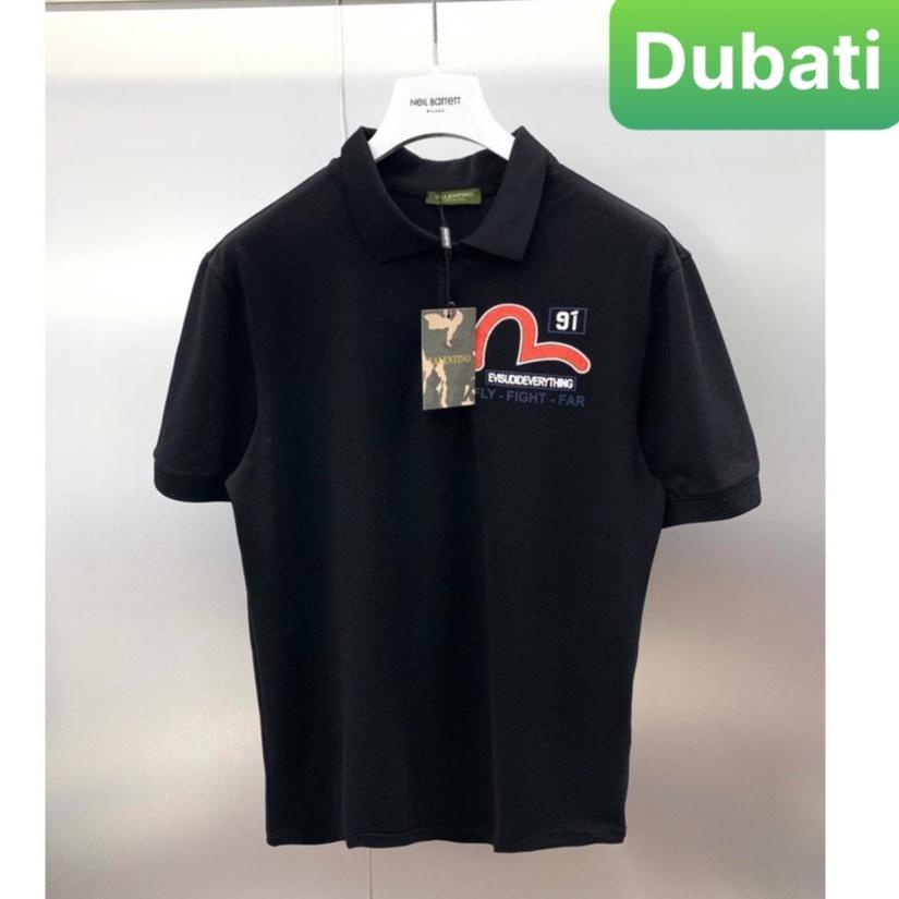 ÁO THUN NAM POLO CỔ TRỤ NAM NỮ VẢI CÁ SẤU IN EVISU CHẤT VẢI COTTON 100% PHONG CÁCH SANG CHẢNH VIP PRO - DUBATI FASHION