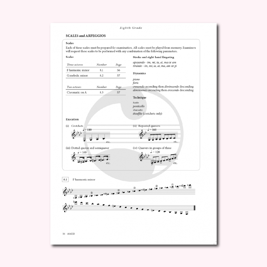 Sách Luyện Kỹ Thuật Guitar AMEB - 2011 Classical Guitar Techinical work