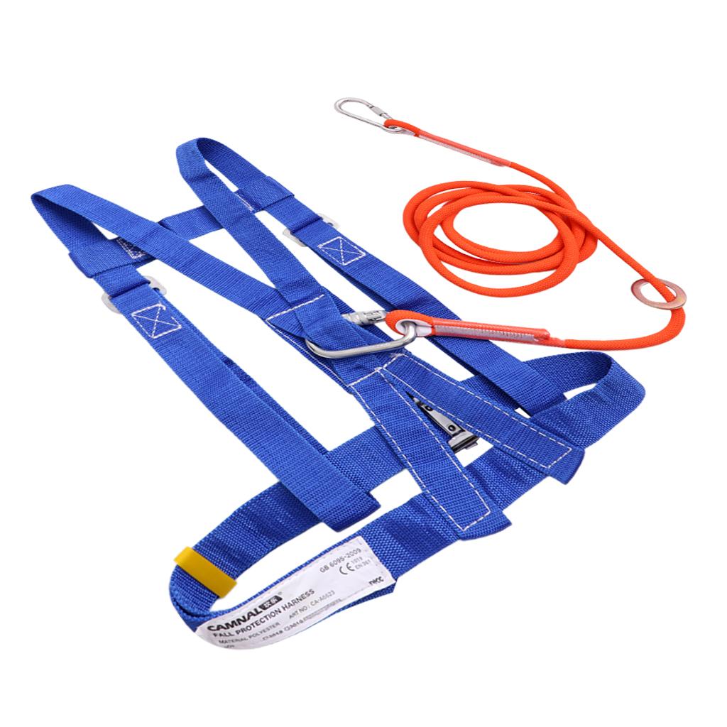 Rock Climbing Half Body Fall Protection Safety Harness Belt Lanyard 1.6m S
