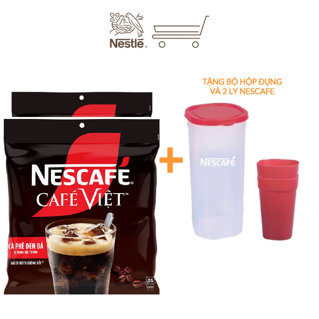 Combo 2 Bịch Cà phê đen hòa tan NESCAFE Café Việt (Túi 35 gói x 16g)