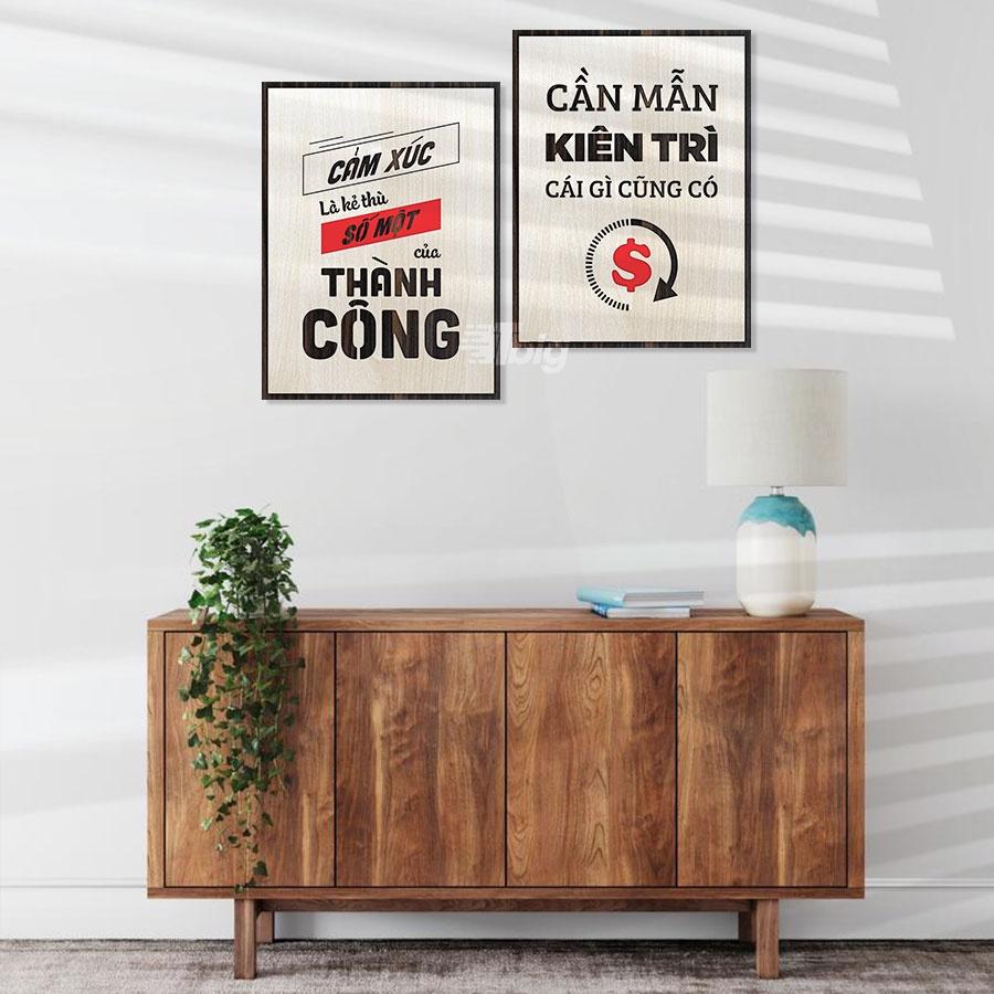 25 cặp tranh slogan set 2 tấm treo tường trang trí tạo động lực trang trí văn phong công ty