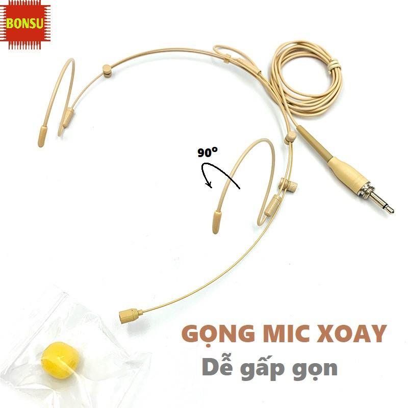 Micro đeo tai hạt gạo, micro gài tai màu da, loại tốt gọng mic có thể xoay được