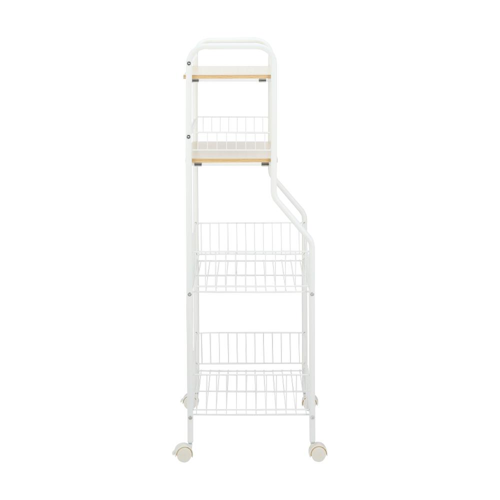 Kệ nhà tắm đa năng 4 tầng SPEED SHELF khung thép cao cấp sơn trắng kết hợp bánh xe di chuyển tiện lợi | Index Living Mall - Phân phối độc quyền tại Việt Nam