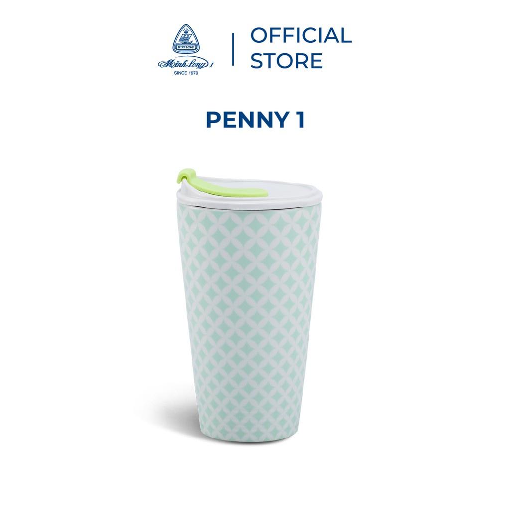 Ly sứ dưỡng sinh Minh Long 0.48 L - nắp ống hút - Penny 1