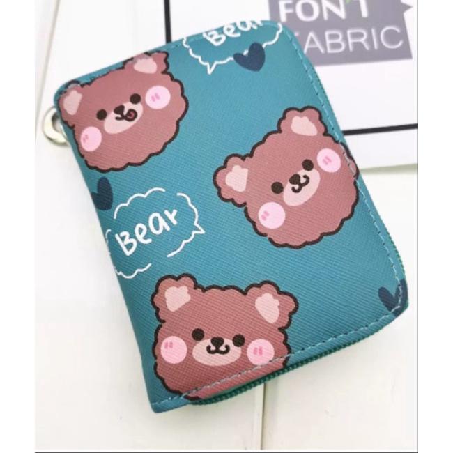 Ví Da Mini Cầm Tay 10 Ngăn Họa Tiết Chú Gấu 9 Mẫu Trà Sữa Ngộ Nghĩnh Bóp Nữ Da PU Cute Hot Trend